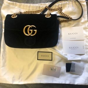 GG Marmont Mini Velvet Black